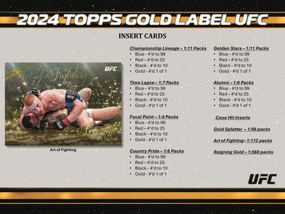 2024 Topps Gold Label UFC Hobby Box - Columbia Hobby - Sports Card Boxes - Toploaders - Card Savers
