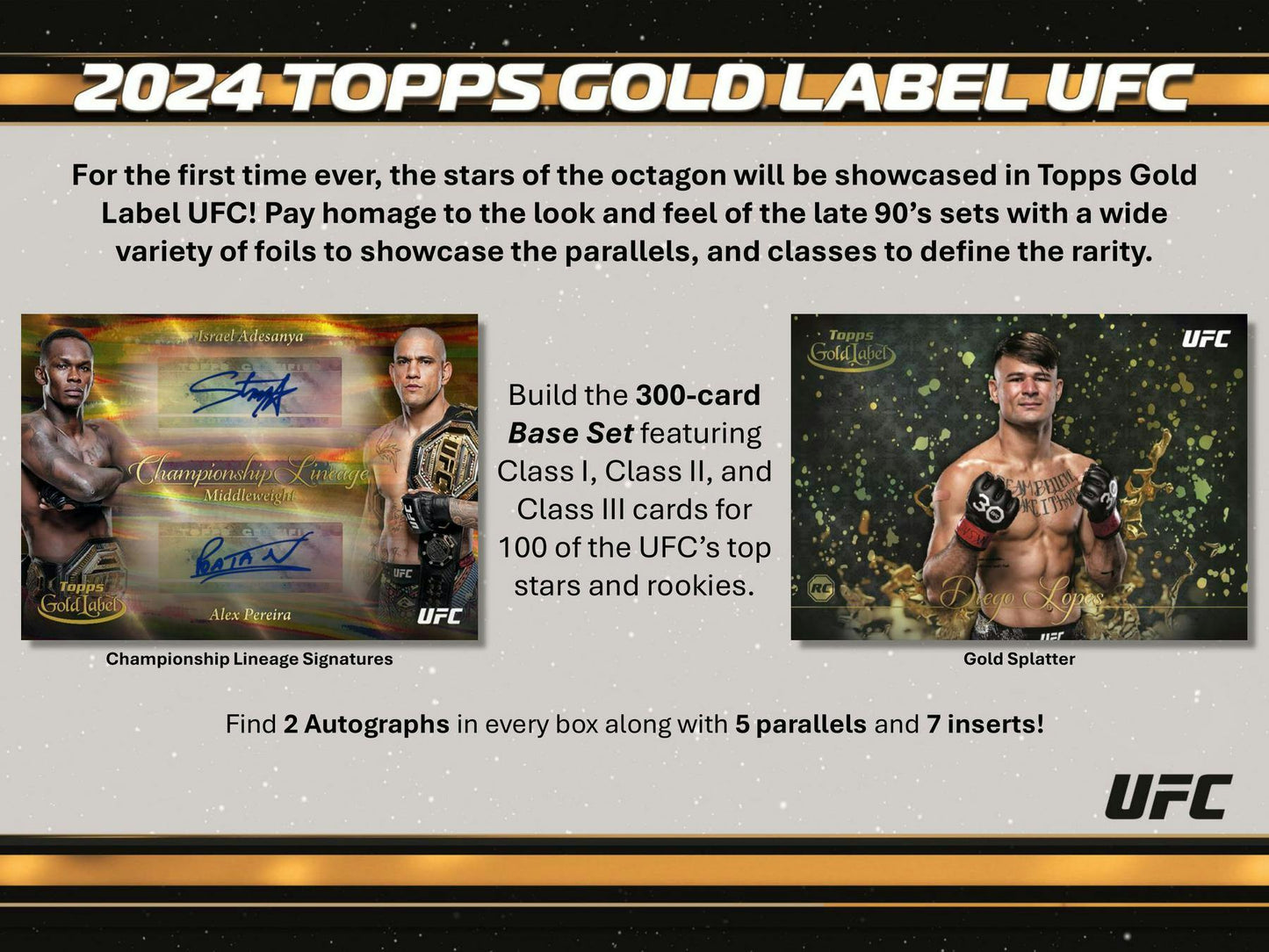 2024 Topps Gold Label UFC Hobby Box - Columbia Hobby - Sports Card Boxes - Toploaders - Card Savers