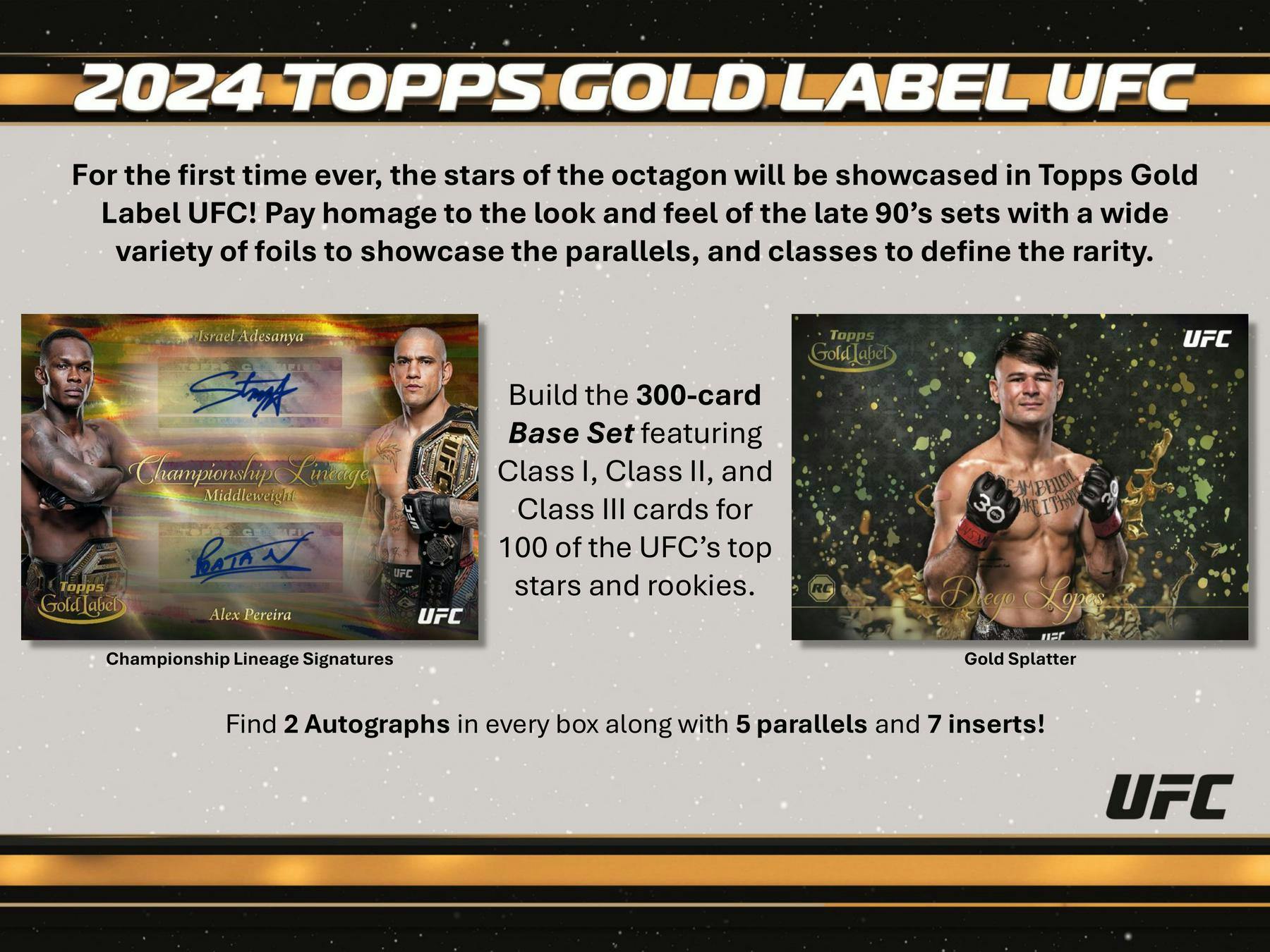 2024 Topps Gold Label UFC Hobby Box - Columbia Hobby - Sports Card Boxes - Toploaders - Card Savers
