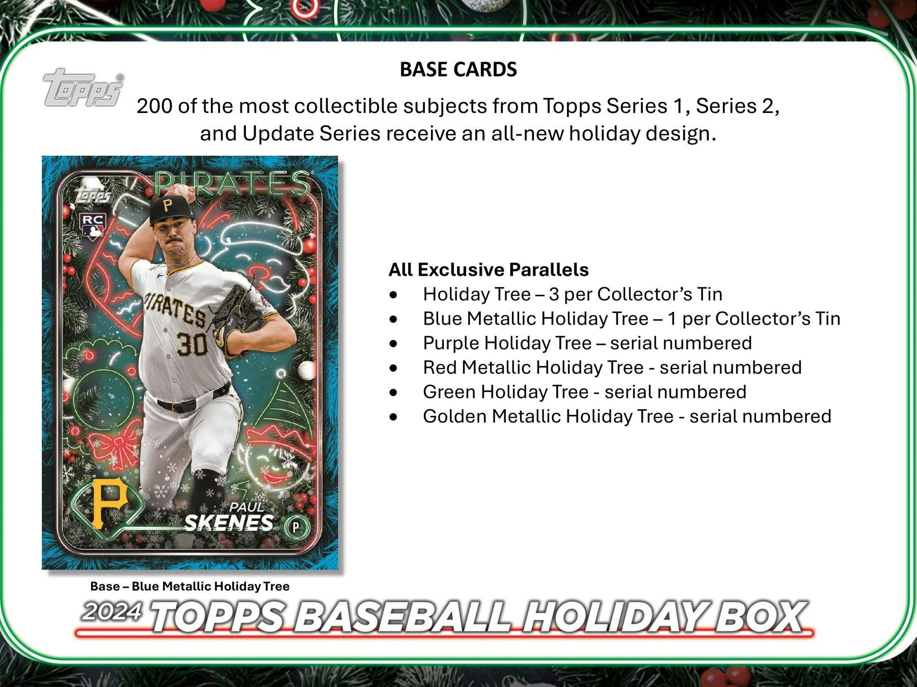 2024 Topps Holiday Baseball Advent Calendar - Columbia Hobby - Sports Card Boxes - Toploaders - Card Savers