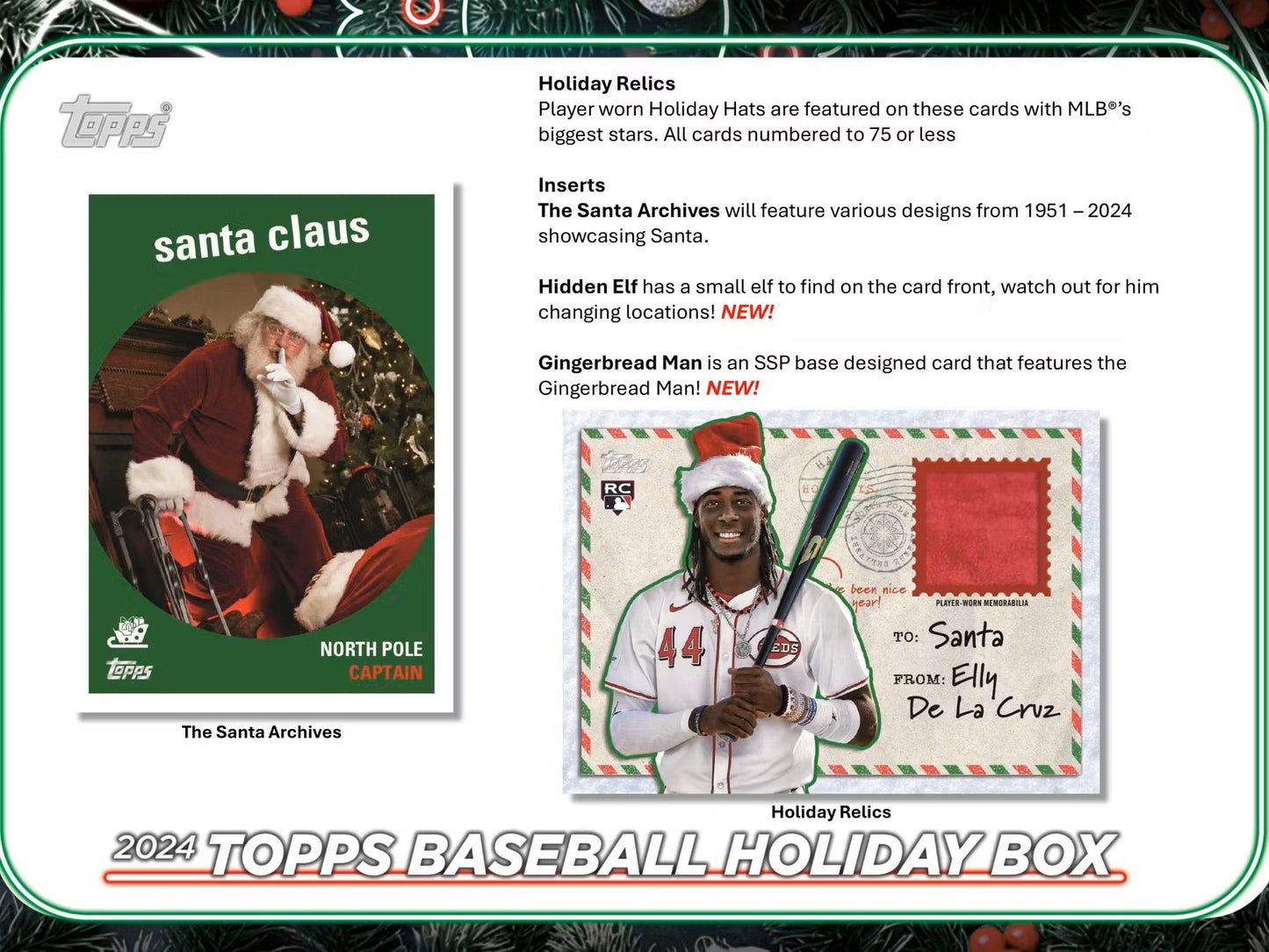 2024 Topps Holiday Baseball Mega Box - Columbia Hobby - Sports Card Boxes - Toploaders - Card Savers