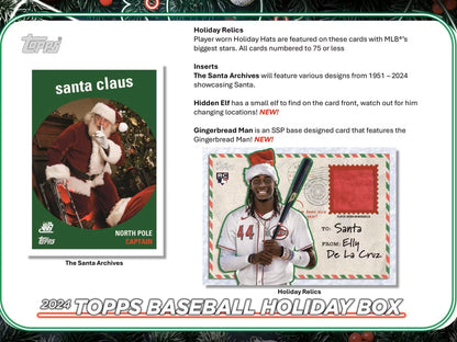 2024 Topps Holiday Baseball Mega Box - Columbia Hobby - Sports Card Boxes - Toploaders - Card Savers