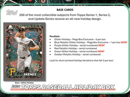 2024 Topps Holiday Baseball Mega Box - Columbia Hobby - Sports Card Boxes - Toploaders - Card Savers