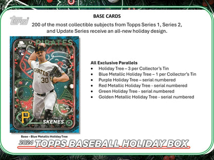 2024 Topps Holiday Baseball Tin - Columbia Hobby - Sports Card Boxes - Toploaders - Card Savers