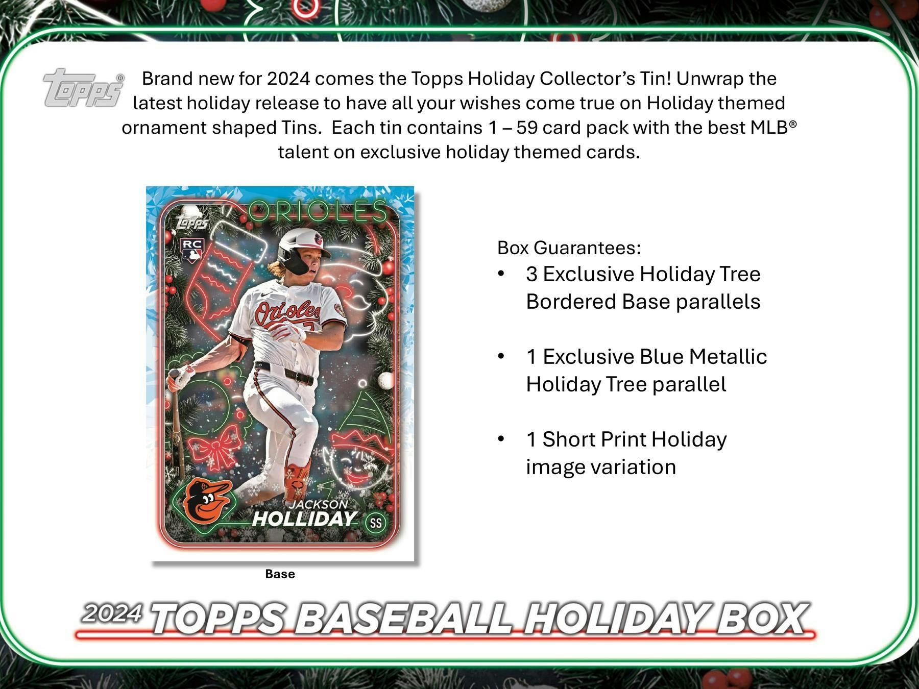 2024 Topps Holiday Baseball Tin - Columbia Hobby - Sports Card Boxes - Toploaders - Card Savers