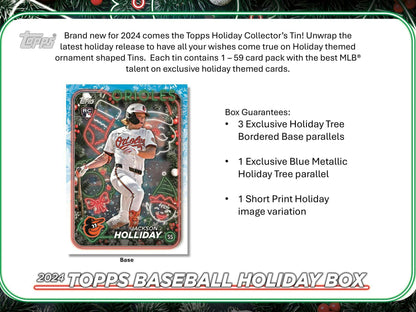 2024 Topps Holiday Baseball Tin - Columbia Hobby - Sports Card Boxes - Toploaders - Card Savers