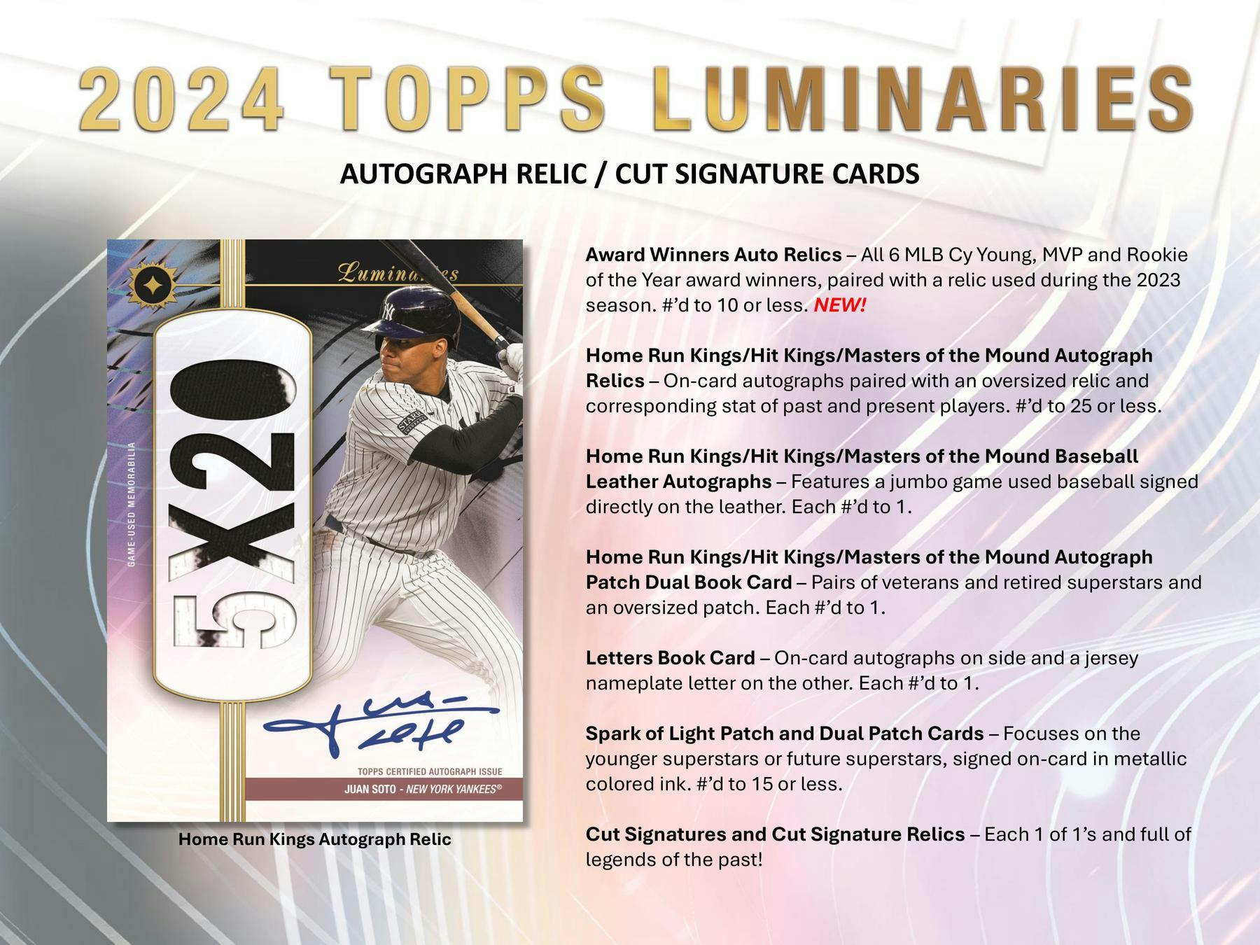 2024 Topps Luminaries Baseball Hobby Box - Columbia Hobby - Sports Card Boxes - Toploaders - Card Savers