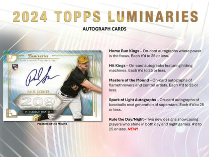 2024 Topps Luminaries Baseball Hobby Box - Columbia Hobby - Sports Card Boxes - Toploaders - Card Savers