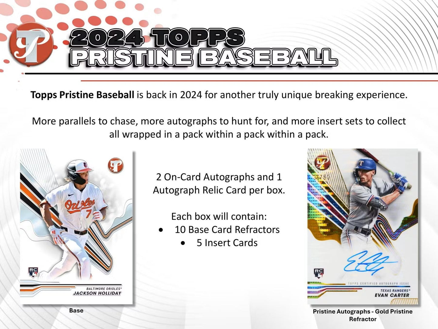 2024 Topps Pristine Baseball Hobby Box - Columbia Hobby - Sports Card Boxes - Toploaders - Card Savers