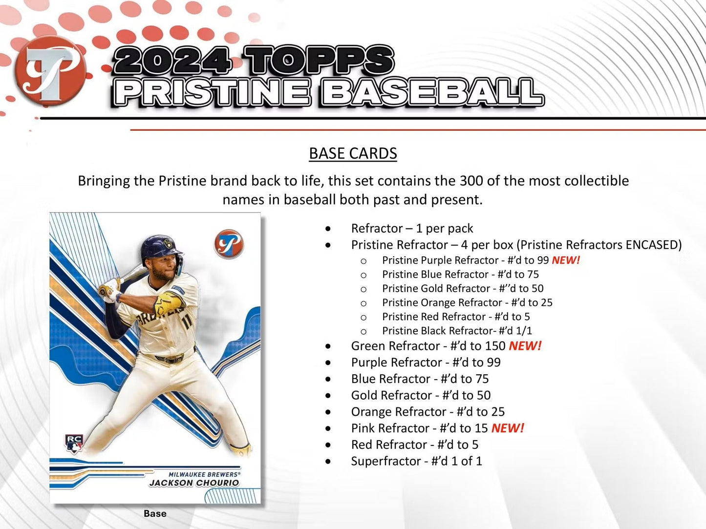 2024 Topps Pristine Baseball Hobby Box - Columbia Hobby - Sports Card Boxes - Toploaders - Card Savers