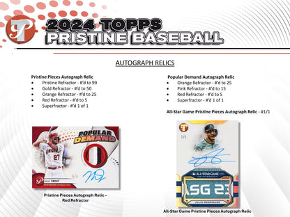 2024 Topps Pristine Baseball Hobby Box - Columbia Hobby - Sports Card Boxes - Toploaders - Card Savers