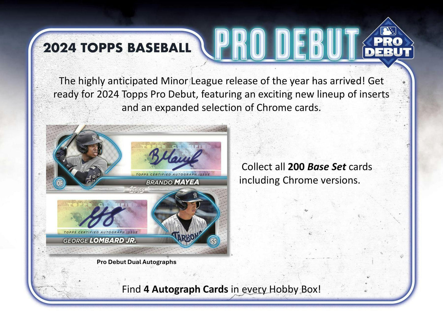 2024 Topps Pro Debut Baseball Hobby Box - Columbia Hobby - Sports Card Boxes - Toploaders - Card Savers