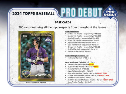 2024 Topps Pro Debut Baseball Hobby Box - Columbia Hobby - Sports Card Boxes - Toploaders - Card Savers