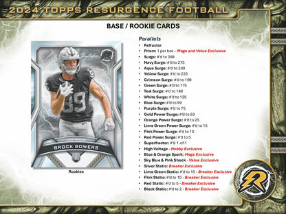 2024 Topps Resurgence Football Hobby Box - Columbia Hobby - Sports Card Boxes - Toploaders - Card Savers