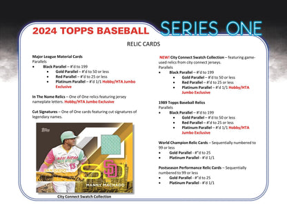 2024 Topps Series 1 Baseball Hobby Box - Columbia Hobby - Sports Card Boxes - Toploaders - Card Savers