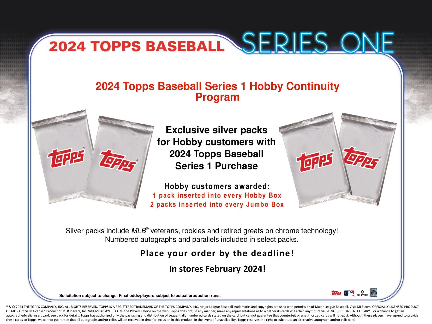 2024 Topps Series 1 Baseball Hobby Jumbo Box - Columbia Hobby - Sports Card Boxes - Toploaders - Card Savers