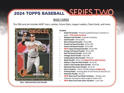 2024 Topps Series 2 Baseball Hobby Jumbo Box - Columbia Hobby - Sports Card Boxes - Toploaders - Card Savers