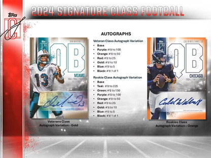 2024 Topps Signature Class Football Hobby Box - Columbia Hobby - Sports Card Boxes - Toploaders - Card Savers