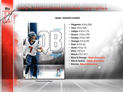 2024 Topps Signature Class Football Hobby Box - Columbia Hobby - Sports Card Boxes - Toploaders - Card Savers