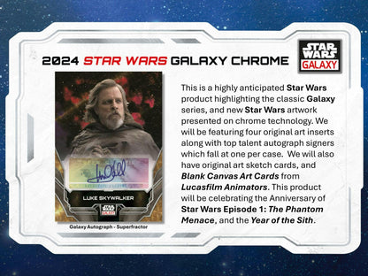 2024 Topps Star Wars Chrome Galaxy Hobby Box - Columbia Hobby - Sports Card Boxes - Toploaders - Card Savers