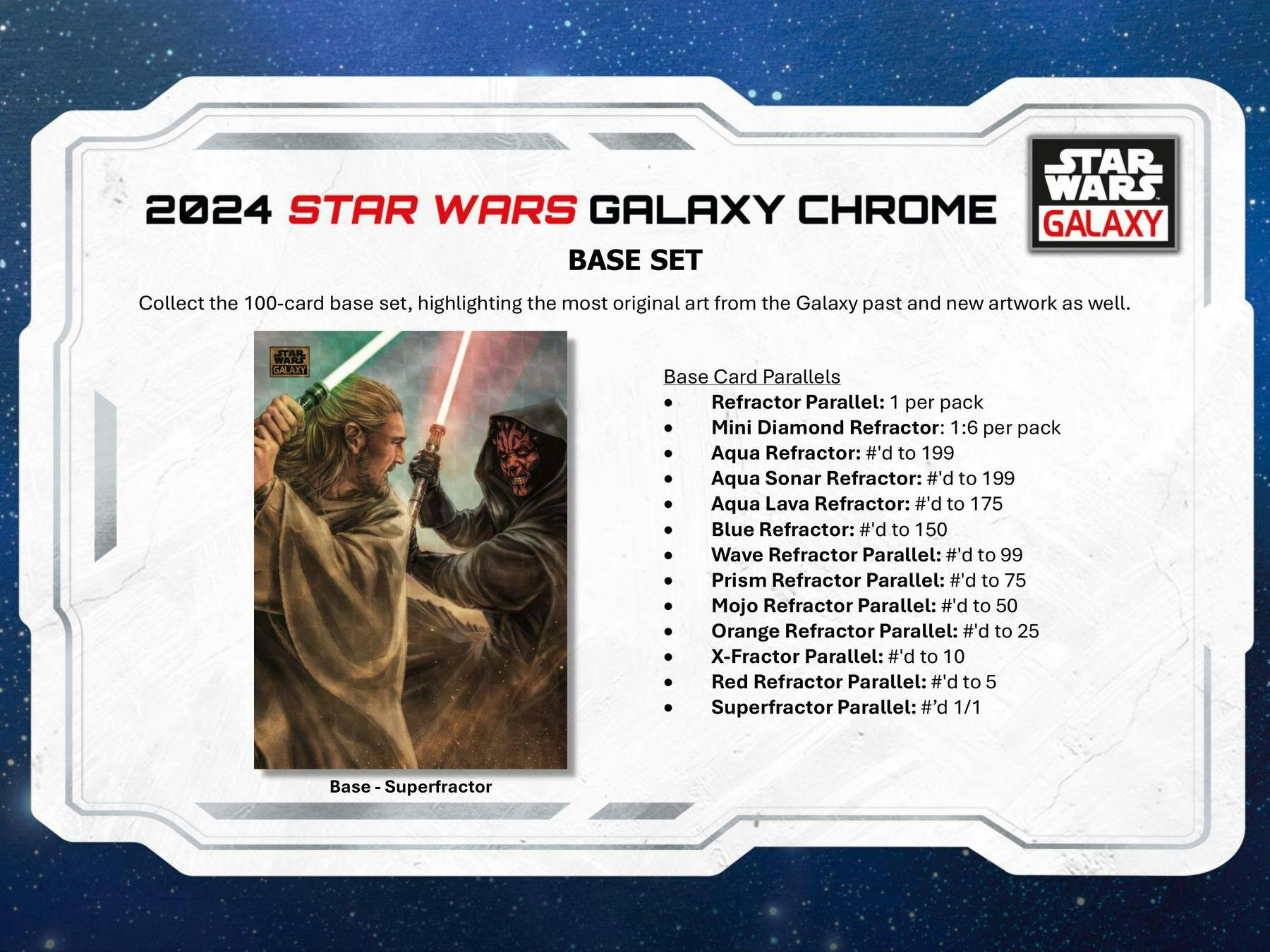2024 Topps Star Wars Chrome Galaxy Hobby Box - Columbia Hobby - Sports Card Boxes - Toploaders - Card Savers