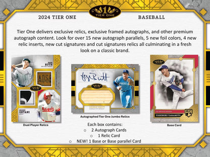 2024 Topps Tier One Baseball Hobby Box - Columbia Hobby - Sports Card Boxes - Toploaders - Card Savers