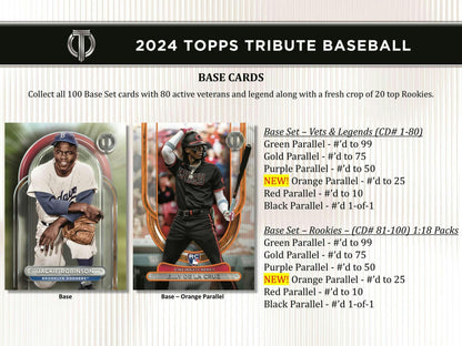2024 Topps Tribute Baseball Hobby Box - Columbia Hobby - Sports Card Boxes - Toploaders - Card Savers
