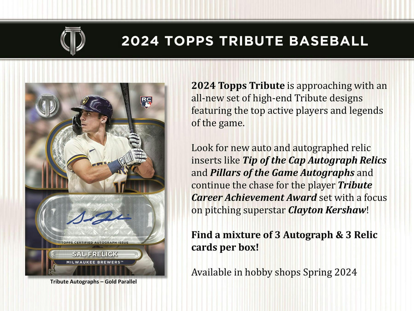 2024 Topps Tribute Baseball Hobby Box - Columbia Hobby - Sports Card Boxes - Toploaders - Card Savers