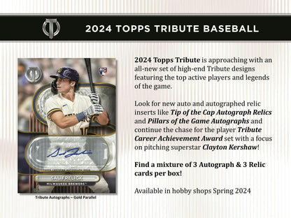 2024 Topps Tribute Baseball Hobby Box - Columbia Hobby - Sports Card Boxes - Toploaders - Card Savers