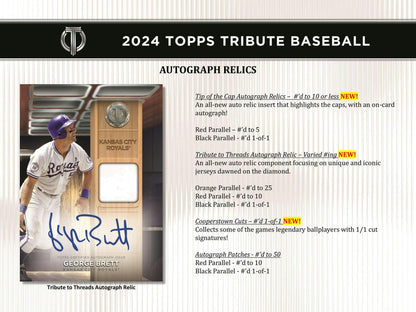 2024 Topps Tribute Baseball Hobby Box - Columbia Hobby - Sports Card Boxes - Toploaders - Card Savers