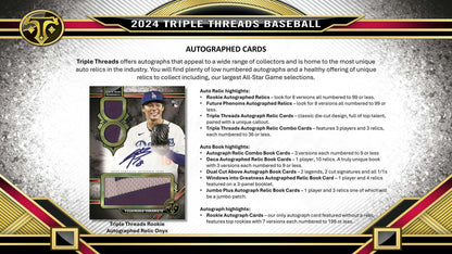 2024 Topps Triple Threads Baseball Hobby Box - Columbia Hobby - Sports Card Boxes - Toploaders - Card Savers