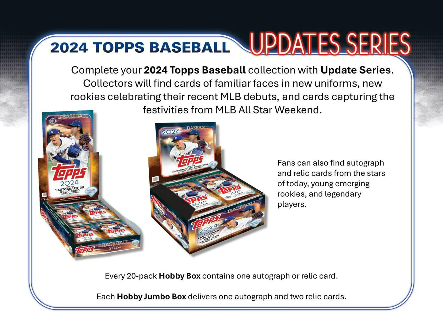 2024 Topps Update Series Baseball Hobby Box - Columbia Hobby - Sports Card Boxes - Toploaders - Card Savers
