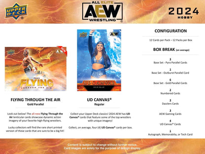 2024 Upper Deck AEW Wrestling Hobby Box - Columbia Hobby - Sports Card Boxes - Toploaders - Card Savers