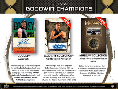 2024 Upper Deck Goodwin Champions CDD Exclusive Hobby Box - Columbia Hobby - Sports Card Boxes - Toploaders - Card Savers