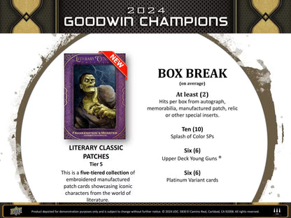 2024 Upper Deck Goodwin Champions CDD Exclusive Hobby Box - Columbia Hobby - Sports Card Boxes - Toploaders - Card Savers