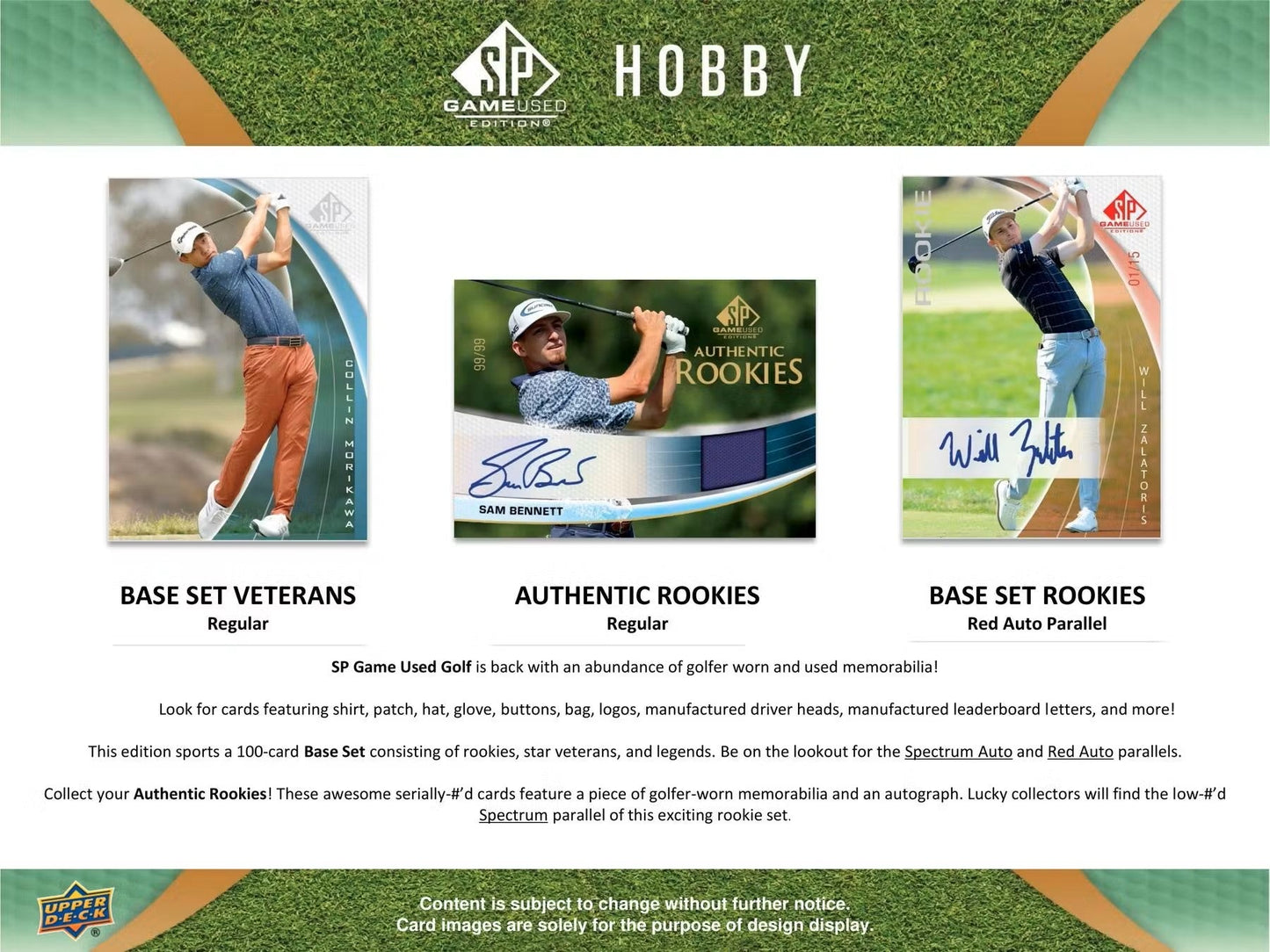 2024 Upper Deck SP Game Used Golf Hobby Box - Columbia Hobby - Sports Card Boxes - Toploaders - Card Savers