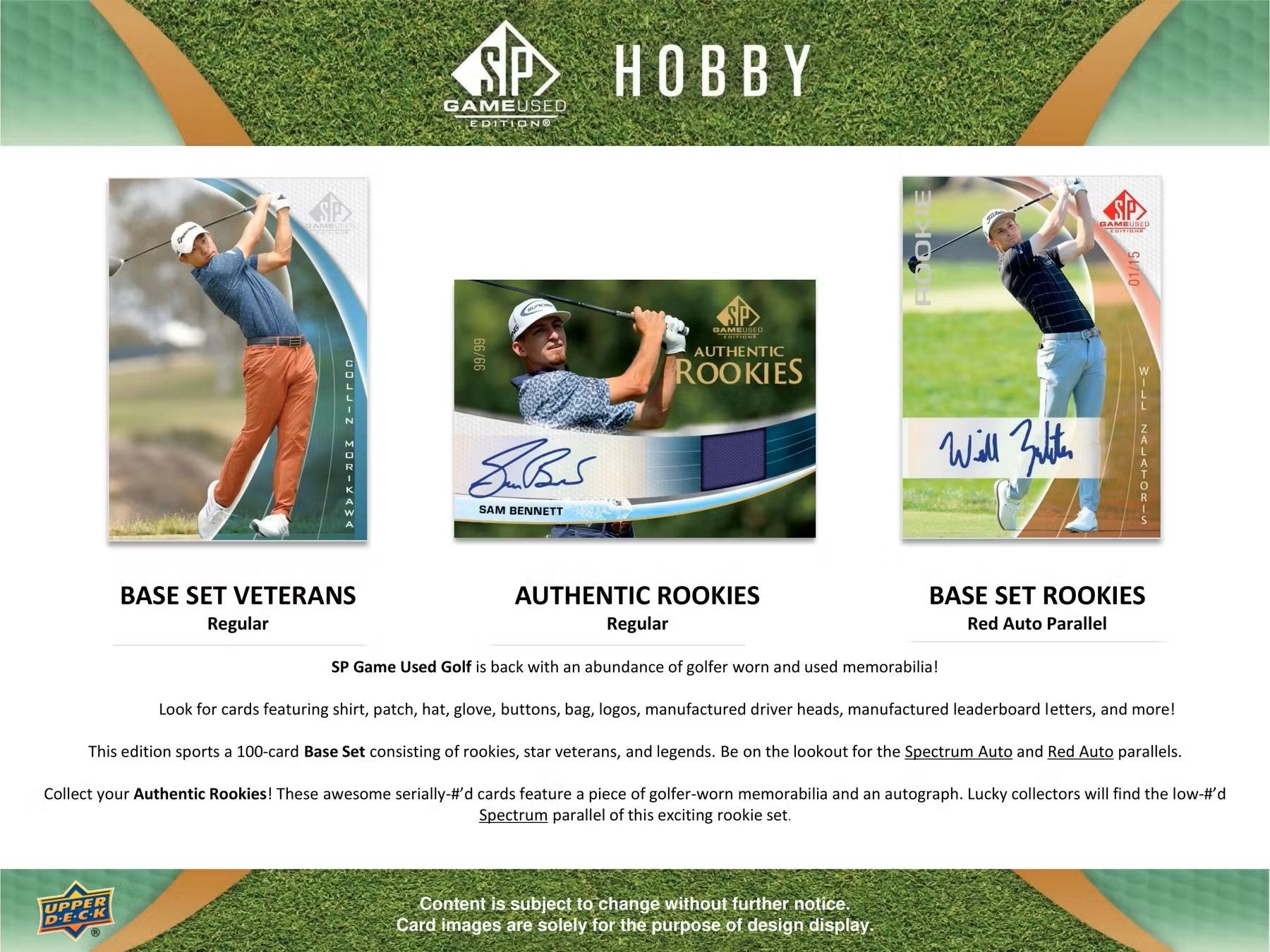 2024 Upper Deck SP Game Used Golf Hobby Box - Columbia Hobby - Sports Card Boxes - Toploaders - Card Savers