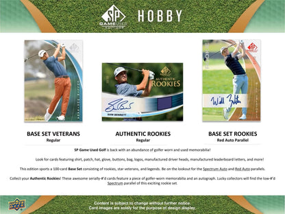 2024 Upper Deck SP Game Used Golf Hobby Box - Columbia Hobby - Sports Card Boxes - Toploaders - Card Savers