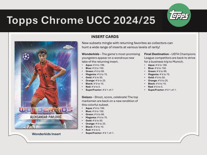 2024/25 Topps Chrome UEFA Club Competitions Soccer Hobby Jumbo Box - Columbia Hobby - Sports Card Boxes - Toploaders - Card Savers