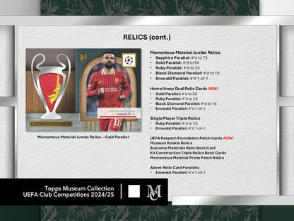 2024/25 Topps UEFA Museum Collection Soccer Hobby Box | Columbia Sports Cards - Columbia Hobby - Sports Card Boxes - Toploaders - Card Savers