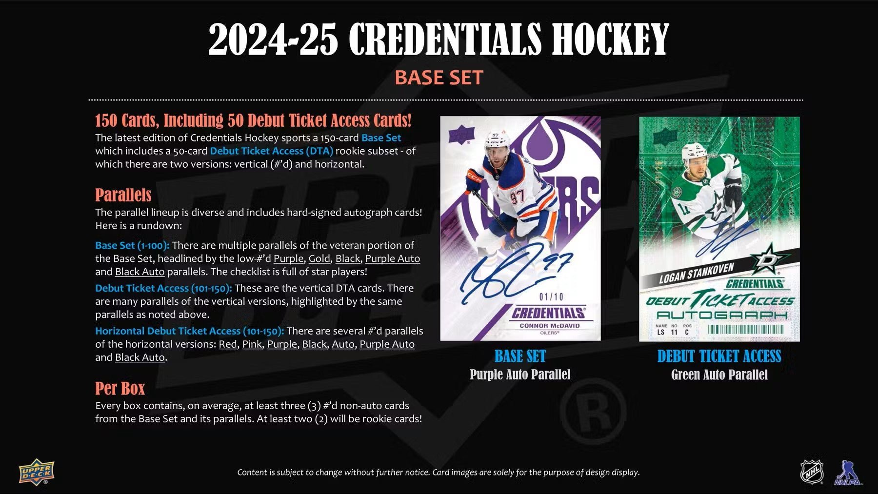 2024/25 Upper Deck Credentials Hockey Hobby Box | Columbia Sports Cards - Columbia Hobby - Sports Card Boxes - Toploaders - Card Savers