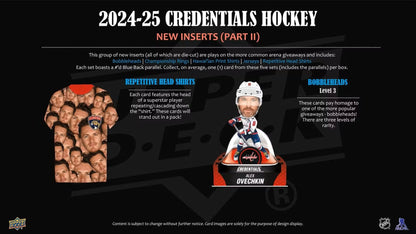 2024/25 Upper Deck Credentials Hockey Hobby Box | Columbia Sports Cards - Columbia Hobby - Sports Card Boxes - Toploaders - Card Savers