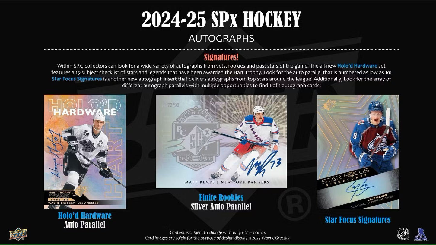 2024/25 Upper Deck SPx Hockey Hobby Box - Columbia Hobby - Sports Card Boxes - Toploaders - Card Savers