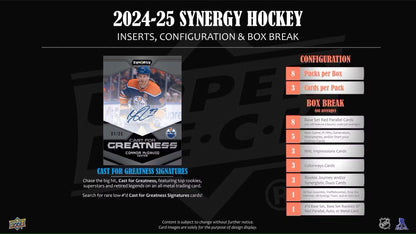 2024/25 Upper Deck Synergy Hockey Hobby Box - Columbia Hobby - Sports Card Boxes - Toploaders - Card Savers
