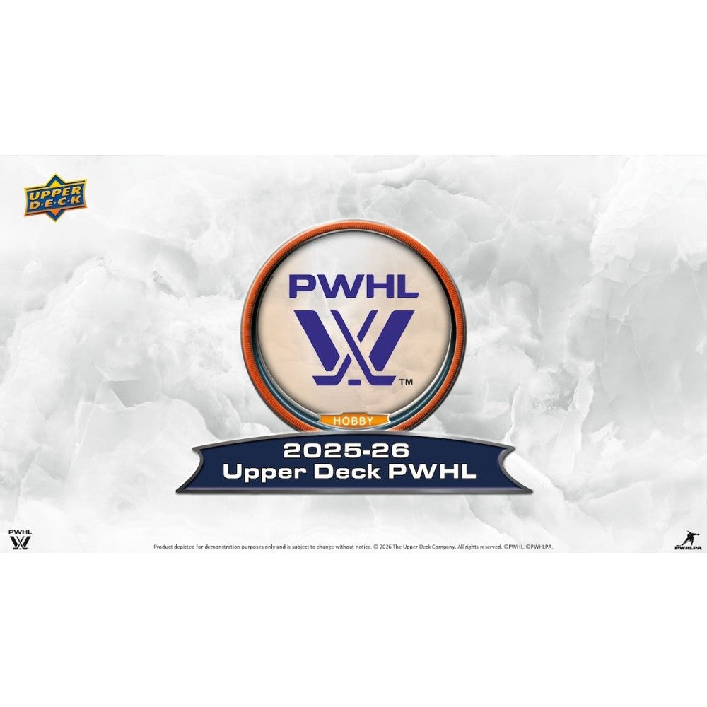 2025/26 Upper Deck PWHL Hockey Hobby Box
PWHL Young Guns rookie card
PWHL Dazzlers insert card
PWHL UD Canvas hockey card