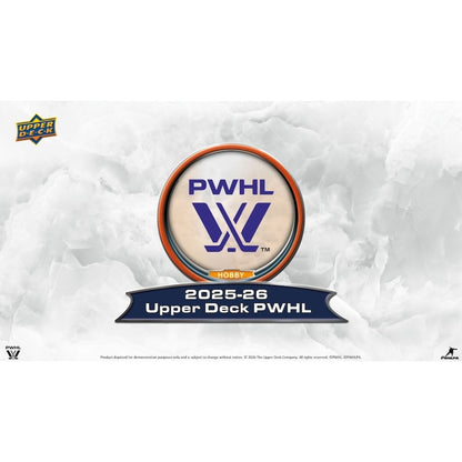 2025/26 Upper Deck PWHL Hockey Hobby Box
PWHL Young Guns rookie card
PWHL Dazzlers insert card
PWHL UD Canvas hockey card