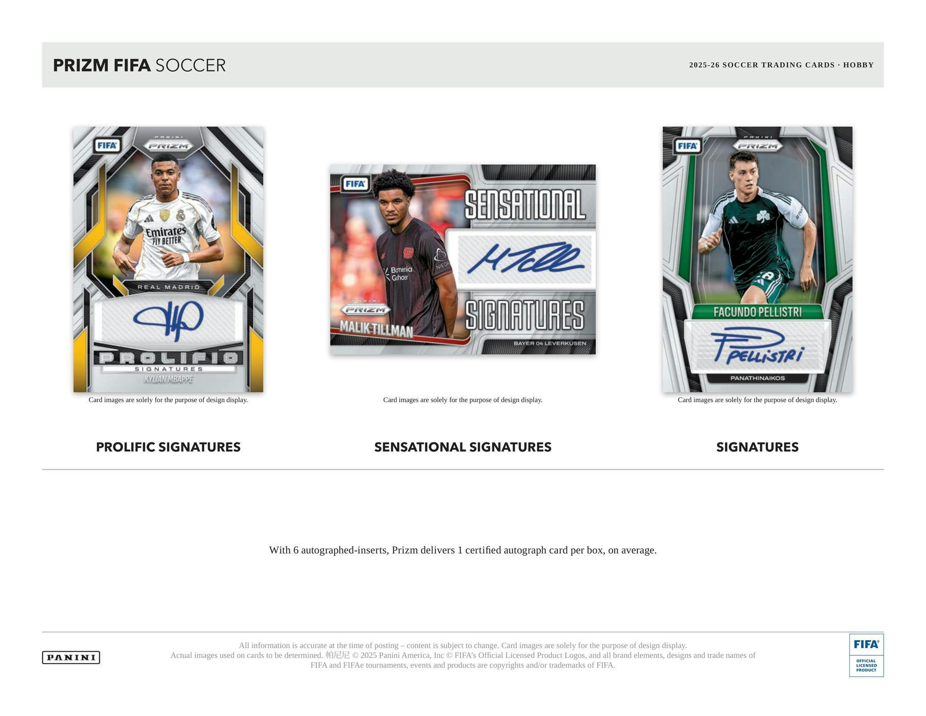 2025 - 26 Panini Prizm FIFA Soccer Hobby Box | Columbia Sports Cards - Columbia Hobby - Sports Card Boxes - Toploaders - Card Savers