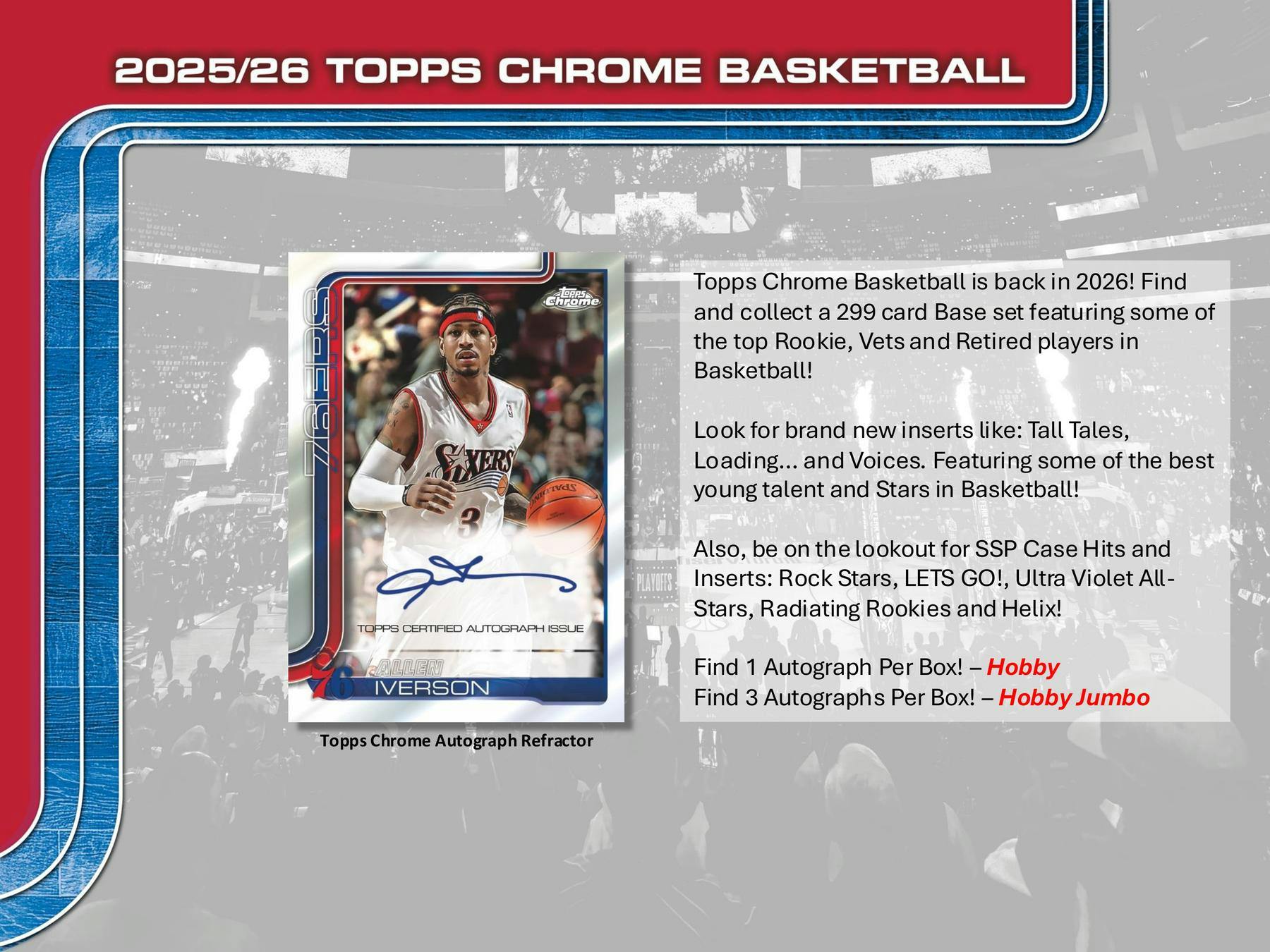 2025 - 26 Topps Chrome Basketball Hobby Box | Columbia Sports Cards - Columbia Hobby - Sports Card Boxes - Toploaders - Card Savers