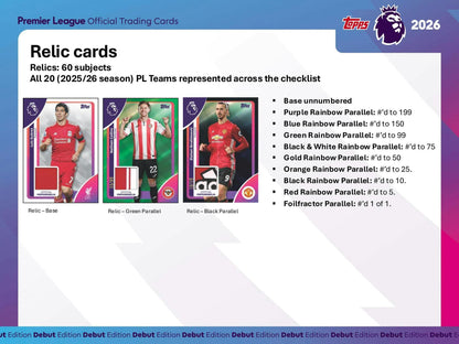 2025 - 26 Topps Premier League EPL Soccer Hobby Box | Columbia Sports Cards - Columbia Hobby - Sports Card Boxes - Toploaders - Card Savers
