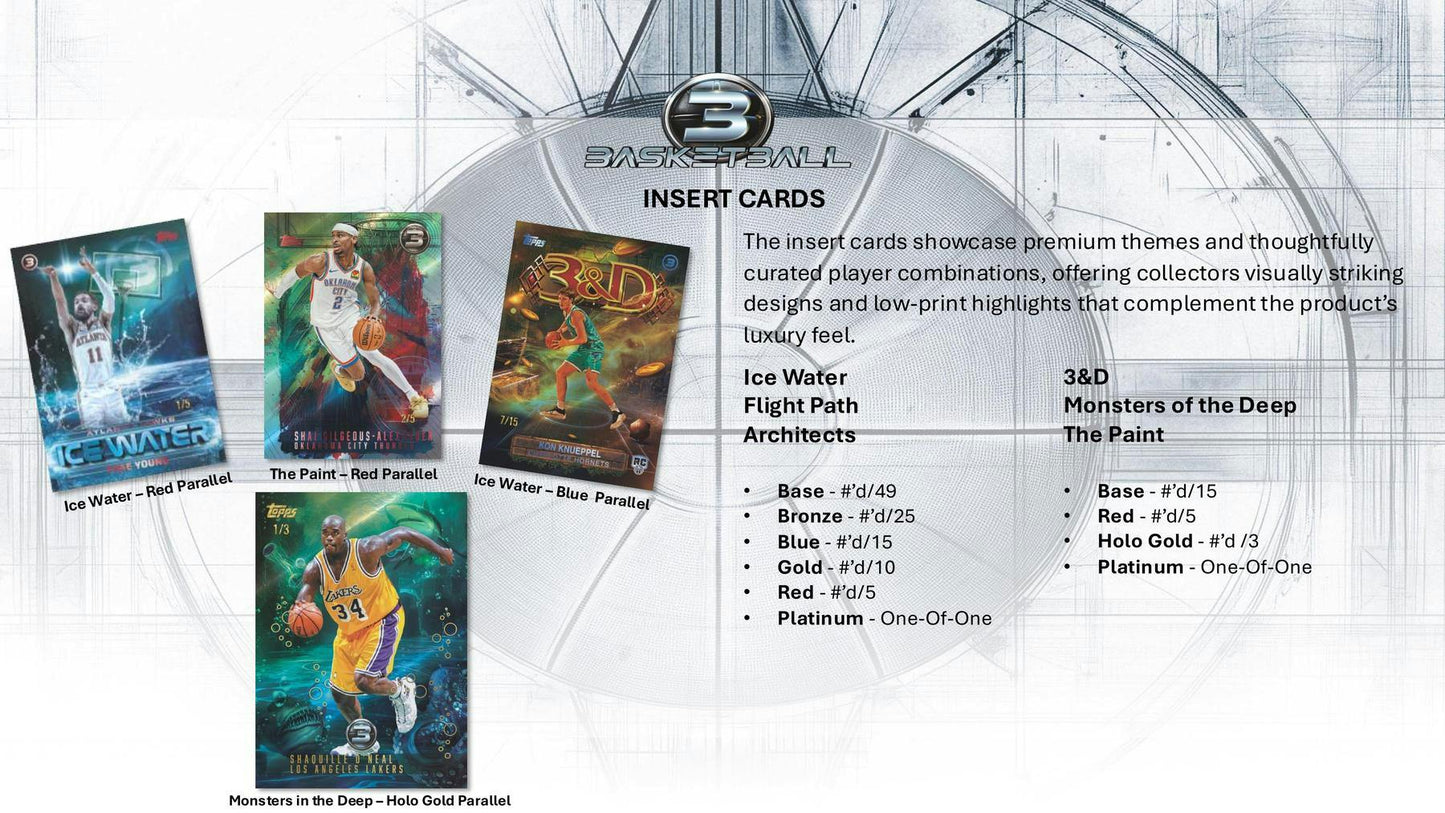 2025 - 26 Topps Three Basketball Hobby Box | Columbia Sports Cards - Columbia Hobby - Sports Card Boxes - Toploaders - Card Savers